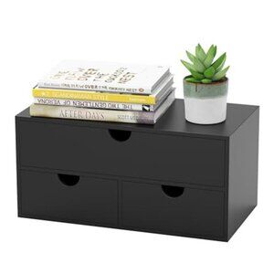 Bamboo Desk Organizer With Drawers Desktop Storage Mail Organizer Office Supply